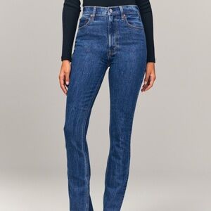 Abercrombie & Fitch Ultra High Rise 90s Straight Jean 29 8 Dark Wash Denim